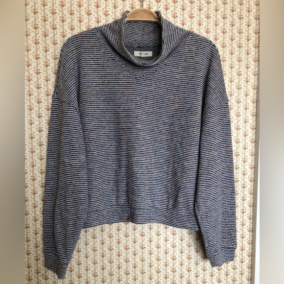 Madewell Textured Rainbow Ribbed Turtleneck Sweater | XL - Picture 5 of 10